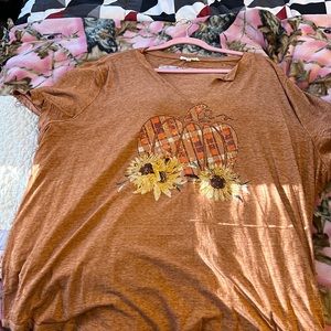 orange fall pumkin t shirt
